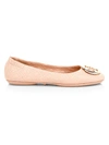 Tory Burch Women's Minnie Quilted Leather Ballet Flats In Sand