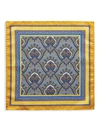 Eton Paisley Silk Pocket Square In Yellow Orange