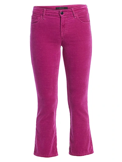 J Brand Selena Mid Rise Crop Velvet Bootcut Jeans In Victoria