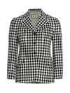 GUCCI WOMEN'S HOUNDSTOOTH WOOL-BLEND SINGLE-BREASTED JACKET,0400011354669