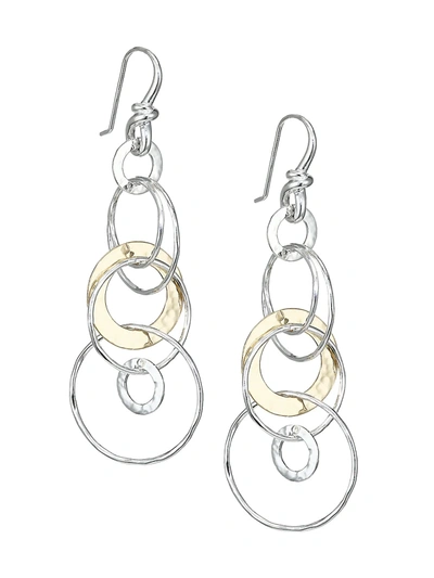 Ippolita Sterling Silver & 18k Yellow Gold Chimera Circle Drop Earrings In Gold And Silver