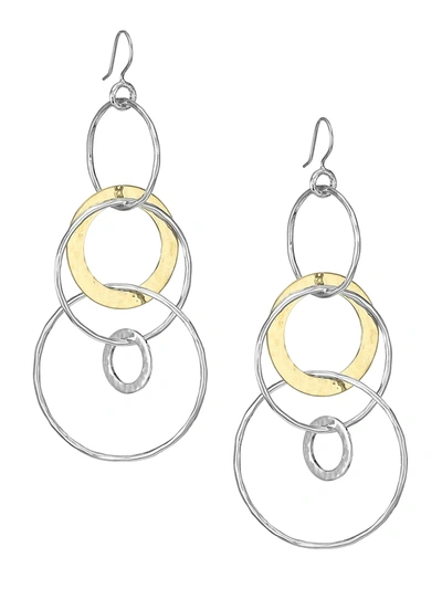 Ippolita Women's Classico Jumbo Chimera Two-tone Hammered Jet Set Earrings In Silver