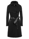 Mackage Nori Double-collar Belted Coat With Shearling In Black