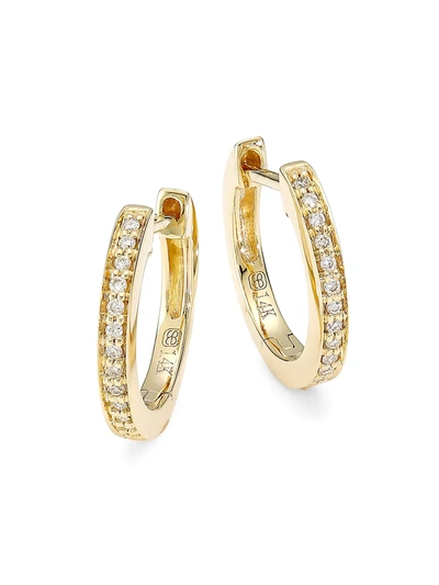 SYDNEY EVAN WOMEN'S 14K YELLOW GOLD & DIAMOND HUGGIE HOOP EARRINGS,400097808222