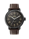 SHINOLA MEN'S THR RUNWELL AUTOMATIC STAINLESS STEEL & LEATHER STRAP WATCH,0400011481437