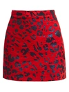 ANDAMANE BERTHA LEOPARD JACQUARD MINI SKIRT,400011589485