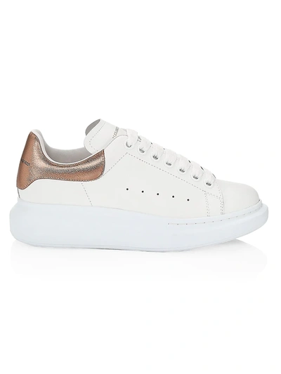Alexander Mcqueen Oversized Trainers In White Rose Gold