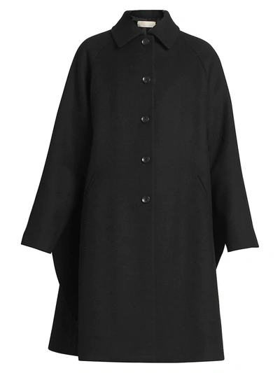 Alaïa Women's Cascade Virgin Wool Swing Coat In Black