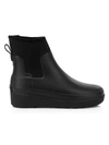 Hunter Wedge Chelsea Boots In Black
