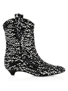 LAURENCE DACADE VANESSA SEQUIN-TRIMMED LEATHER WESTERN BOOTS,400011537592