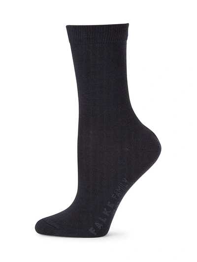 Falke Women's Family Cotton Socks In Dark Navy