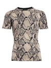 SAKS FIFTH AVENUE WOMEN'S COLLECTION SNAKESKIN PRINT CASHMERE SHORT SLEEVE SWEATER,0400011073763