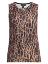 SAKS FIFTH AVENUE COLLECTION LEOPARD-PRINT CASHMERE SHELL TOP,400011073633