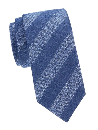 Charvet Men's Diagonal Stripe Silk & Wool Tie In Navy