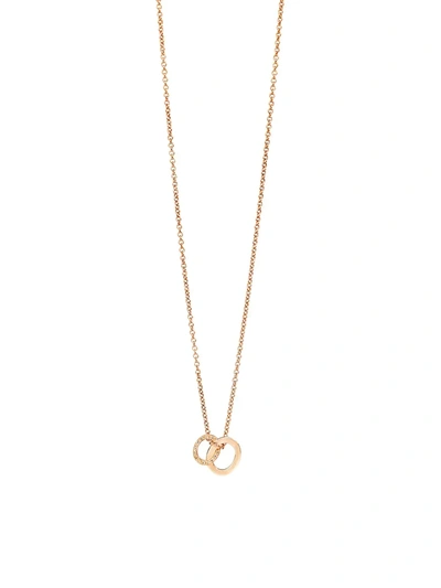 POMELLATO WOMEN'S BRERA 18K ROSE GOLD & BROWN DIAMOND CIRCLE LINK PENDANT NECKLACE,400010570904