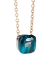 Pomellato Blue Topaz & 18k Rose Gold Pendant Necklace