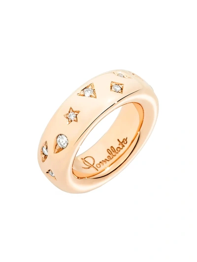 Pomellato Iconica 18k Rose Gold Medium Band Ring With Diamonds