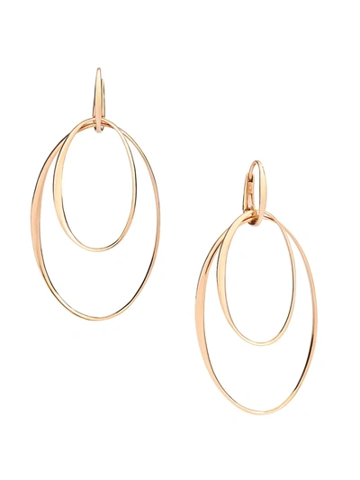 Pomellato Gold Concentric 18k Rose Gold Hoop Drop Earrings