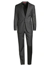 ISAIA MICRONS DOUBLE-STRIPE CLASSIC-FIT WOOL SUIT,400010815885