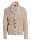 SAKS FIFTH AVENUE MEN'S COLLECTION WOOL & CASHMERE CABLE-KNIT SHAWL CARDIGAN,0400011041128