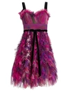 MARCHESA NOTTE TEXTURED TULLE MINI A-LINE COCKTAIL DRESS,400011523001