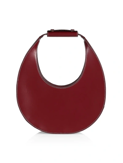 Staud Moon Leather Hobo Bag In Raspberry