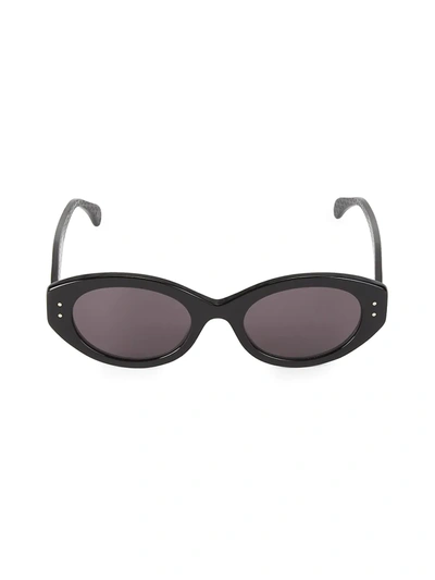 Alaïa 52mm Oval Sunglasses In Black