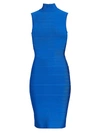 Herve Leger Icon Crossover Bust Bodycon Dress In Sapphire