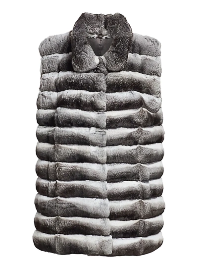 The Fur Salon Collared Chinchilla Fur Vest In Natural