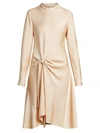 CHLOÉ SATIN CREPE DRAPED DRESS,400011735144