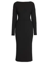 DOLCE & GABBANA WOMEN'S BELTED BOW-BACK DOUBLE CREPE DRESS,0400011674428