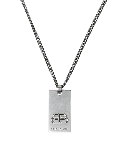 Balenciaga Logo-engraved Silver-tone Necklace