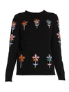 PRADA WOMEN'S FLORAL CASHMERE & VIRGIN WOOL SWEATER,0400011886625