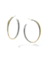 DAVID YURMAN WOMEN'S CROSSOVER EXTRA-LARGE HOOP EARRINGS WITH 18K YELLOW GOLD,400011329236