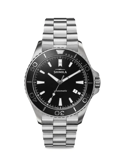 Shinola Men's The Lake Superior Monster Automatic Stainless Steel Bracelet Watch In Black Glossy