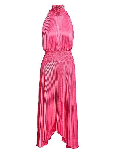 A.l.c Naples Cutout Pleated Midi Dress In Grapefruit