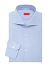 Isaia Micro Effect Dress Shirt In Aqua