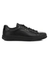 Ferragamo Cube Leather Sneakers In Black