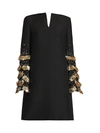 VALENTINO WOMEN'S CREPE COUTURE SEQUIN EMBROIDERED SHIFT DRESS,0400011319915