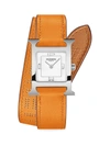 HERMES WOMEN'S HEURE H 25MM STAINLESS STEEL & LEATHER DOUBLE-WRAP STRAP WATCH,400010691865