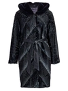 THE FUR SALON LAMB & MINK FUR BELTED COAT,400011506866