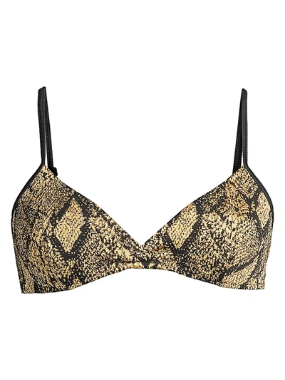 Solid & Striped The Lulu Snake-jacquard Bikini Top In Snake Knit