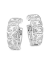 ADRIANA ORSINI WOMEN'S SILVERTONE CUBIC ZIRCONIA HUGGIE HOOP EARRINGS,0400011779089