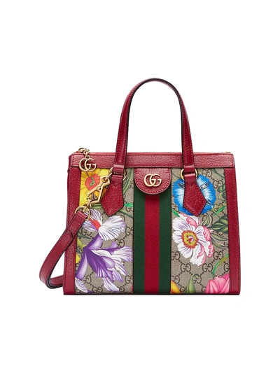 Gucci Women's Ophidia Gg Flora Small Tote Bag In Red