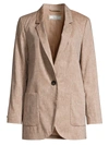 PESERICO LINEN & WOOL NOTCHED JACKET,0400011874827