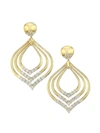 ALBERTO MILANI VIA BRERA 18K YELLOW GOLD & DIAMOND TRIPLE HOMBUS LEAF DROP EARRINGS,0400010826663