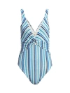 JONATHAN SIMKHAI METALLIC STRIPE ONE-PIECE SWIMSUIT,400011808552