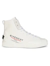 GIVENCHY MEN'S TENNIS LIGHT HIGH-TOP CANVAS SNEAKERS,0400011836219