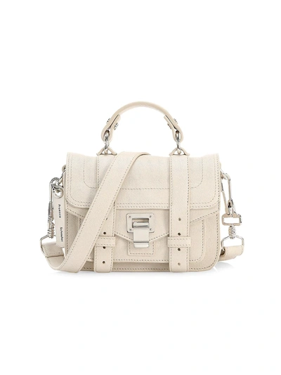 Proenza Schouler Ps1 Mini Luxe Leather Satchel Bag In White