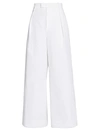 Bottega Veneta Cropped Wide-leg High-rise Stretch-linen Trousers In Bianco